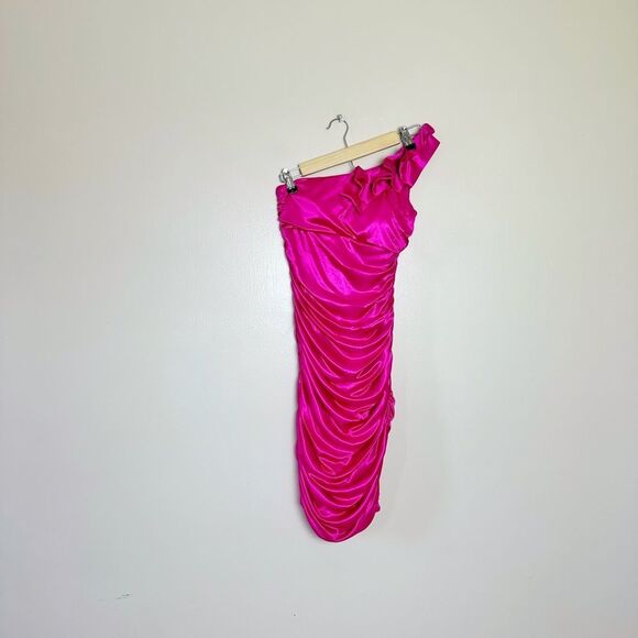 CLEARANCE! Pink Ruby Rox One-Shoulder Ruched Dress Size S Junior NWT - Picture 1 of 6
